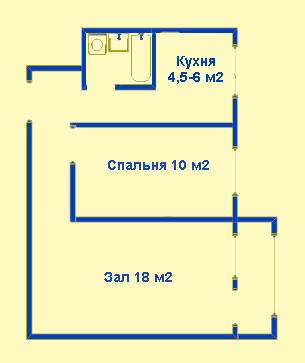 Схема 2-кв. хрущевки